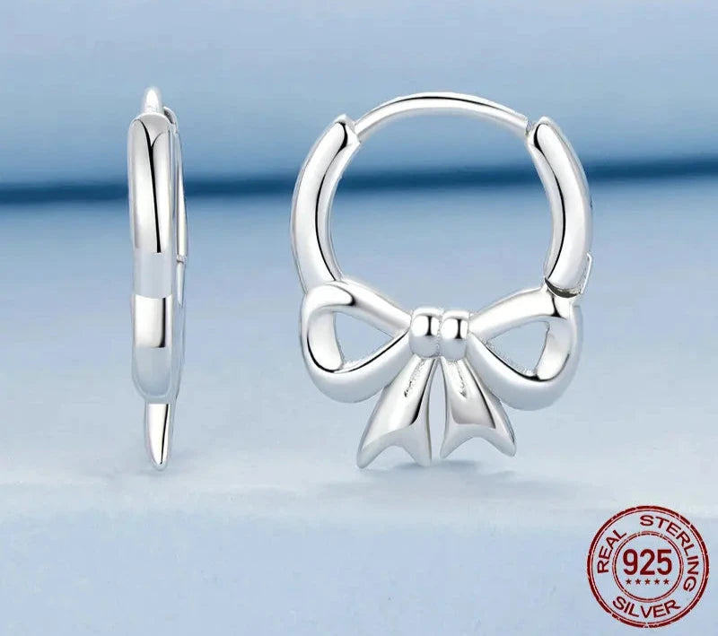 925 Sterling Silver Bowknot Earrings