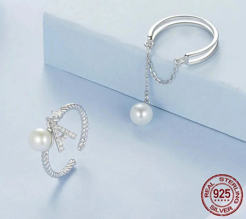 925 Sterling Silver Letter Open Statement Ring
