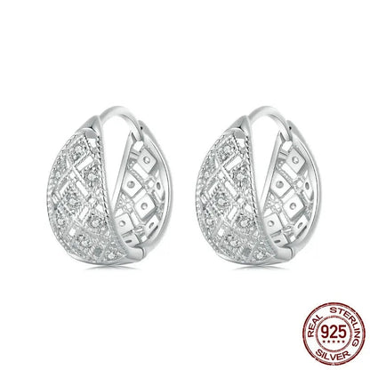 Hollow Lace Huggie Hoop Earrings