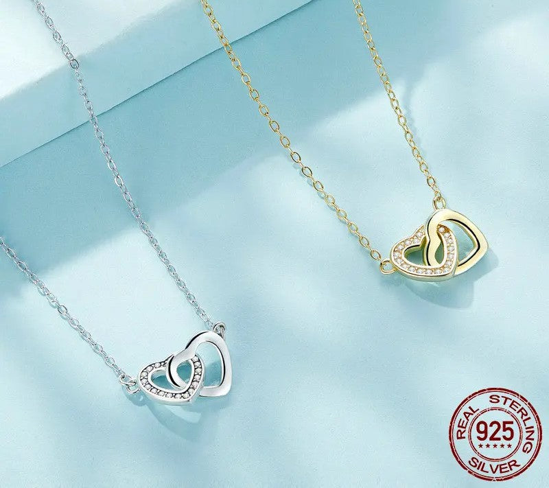 925 Sterling Silver Heart Necklace - TEA LU SHOP