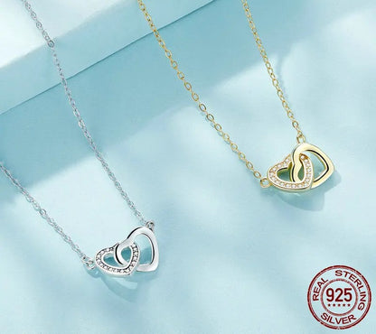 925 Sterling Silver Heart Necklace - TEA LU SHOP