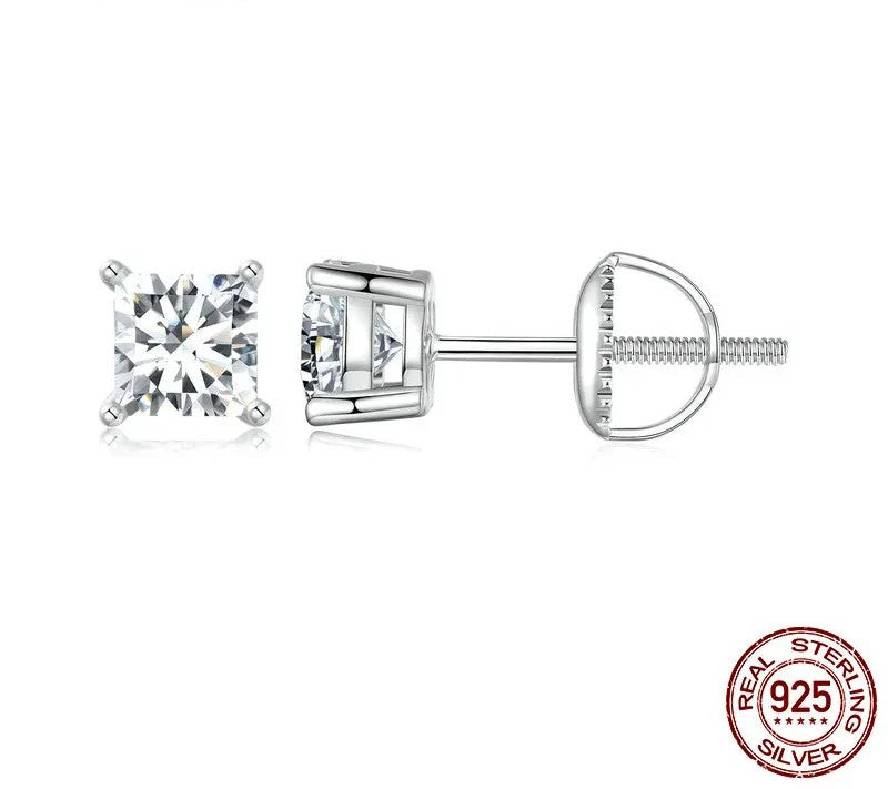 925 Sterling Silver Moissanite Stud Earrings - Shine Bright Store