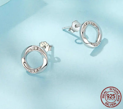 925 Sterling Silver Mobius Stud Earrings - Shine Bright Store