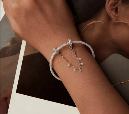 Dainty 925 Sterling Silver Embossed Silicone Chain
