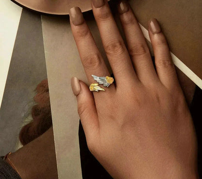 925 Sterling Silver Angel Wing Ring