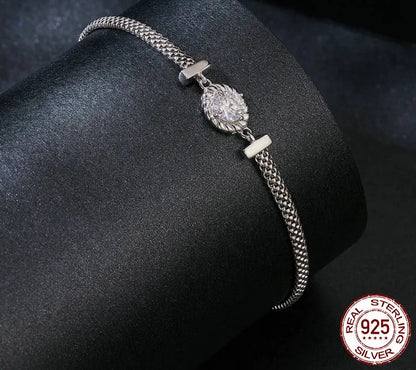 925 Sterling Silver Chic Retro Braided Moissanite Bracelet - Shine Bright Store