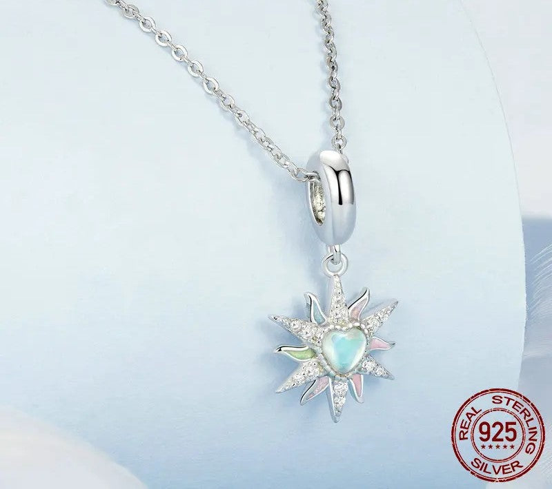 925 Sterling Silver Colorful Sunshine Charm - TEA LU SHOP