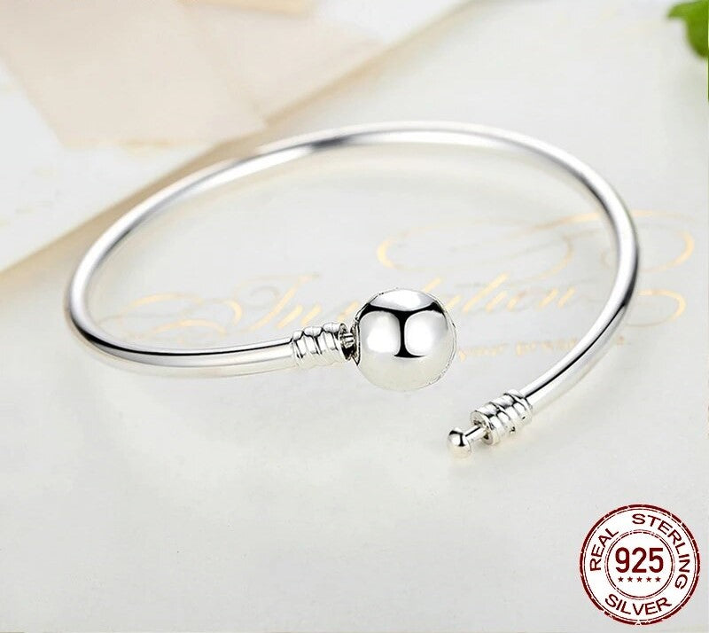925 Sterling Silver Snowflake Clasp Bracelet - TEA LU SHOP
