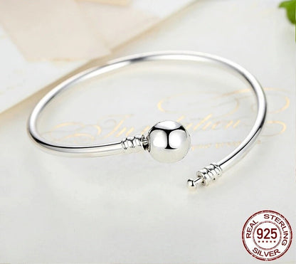 925 Sterling Silver Snowflake Clasp Bracelet - TEA LU SHOP