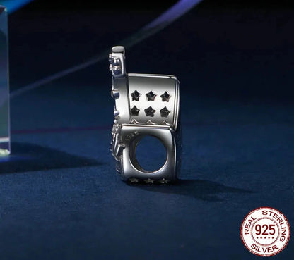 925 Sterling Silver Skull Hand Bass Charm