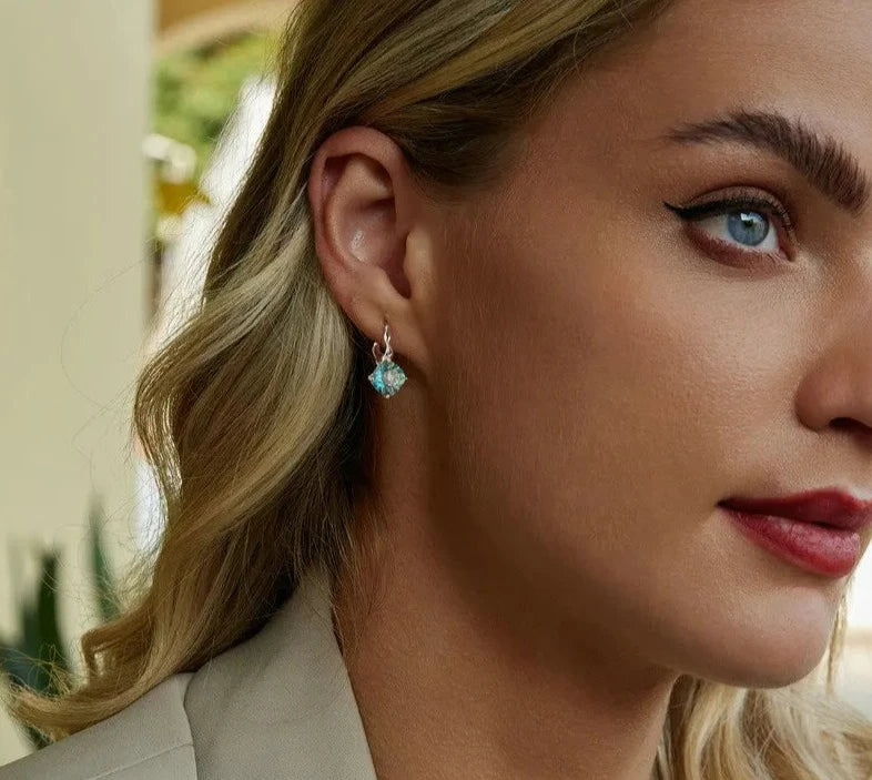Blue-green Hoop Earrings