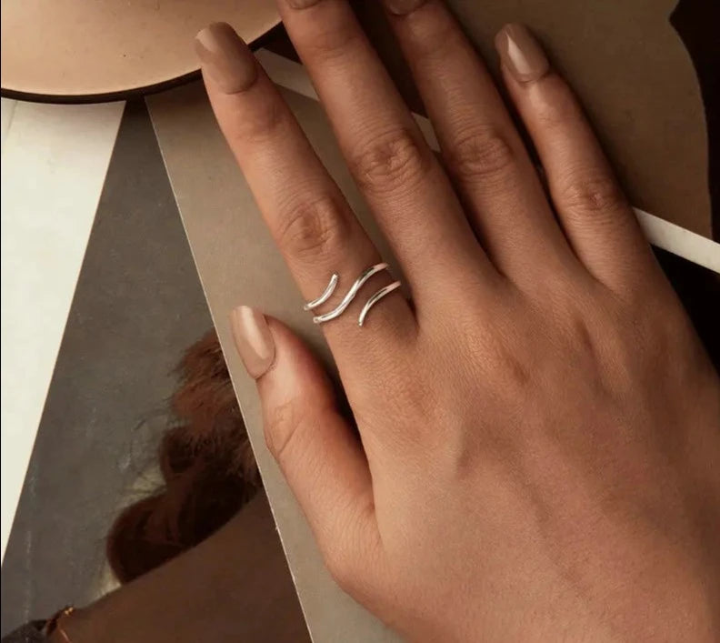 Simple Multi-layer Opening Lucky Adjustable Ring