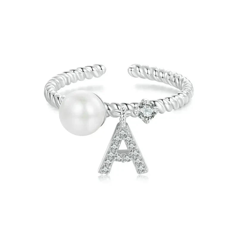 925 Sterling Silver Letter Open Statement Ring