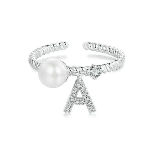 925 Sterling Silver Letter Open Statement Ring