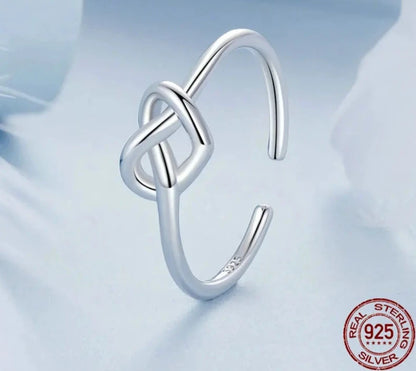 Entwined Heart Open Adjustable Ring