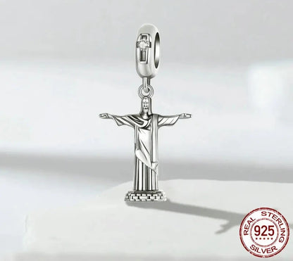 925 Sterling Silver Classic Building Statue Charm
