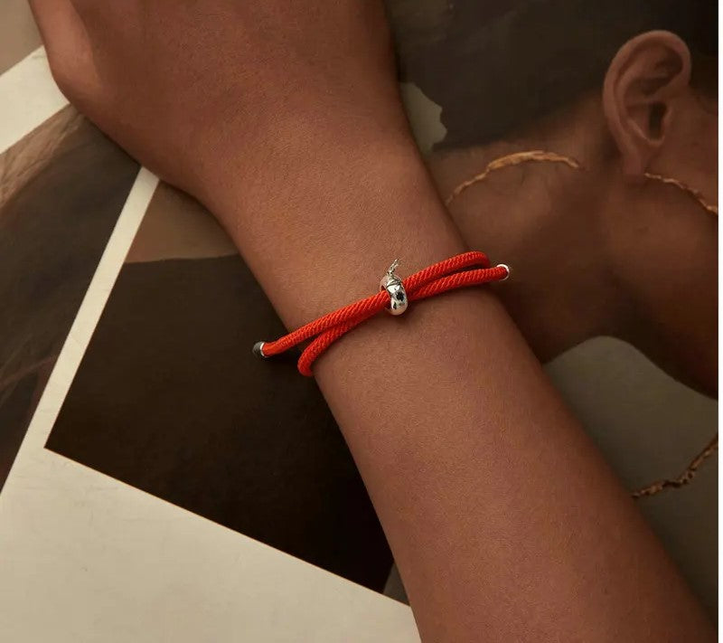 925 Sterling Silver Red Rope Lucky Bracelet With Charm - Shine Bright Store