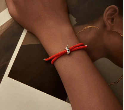925 Sterling Silver Red Rope Lucky Bracelet With Charm - Shine Bright Store