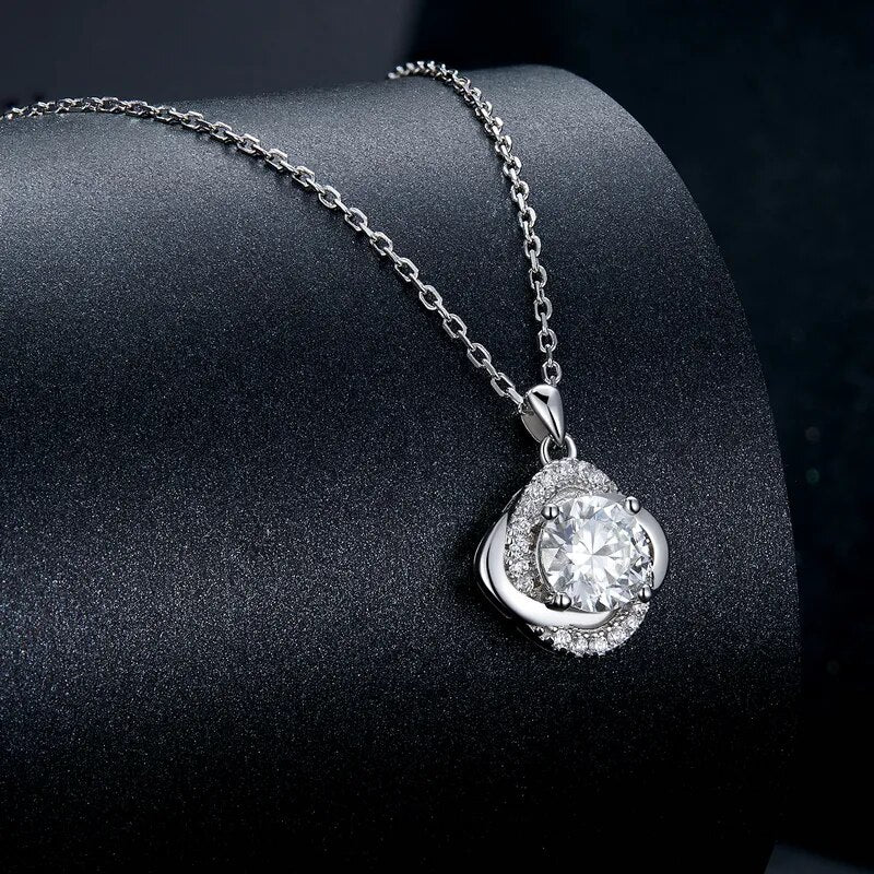 925 Sterling Silver Moissanite Necklace - TEA LU SHOP