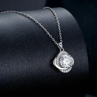 925 Sterling Silver Moissanite Necklace - TEA LU SHOP