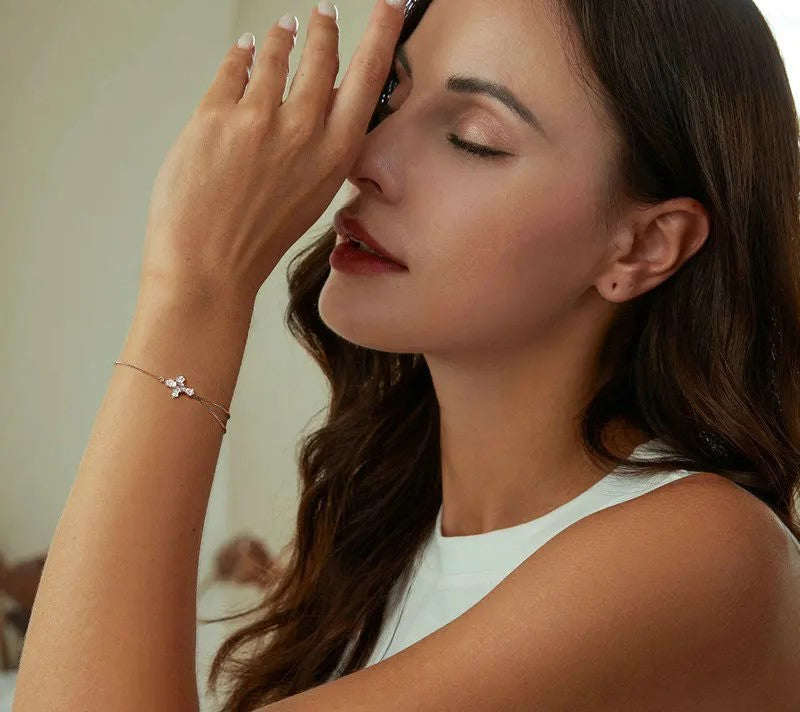 925 Sterling Silver CZ Cross Bracelet - Shine Bright Store