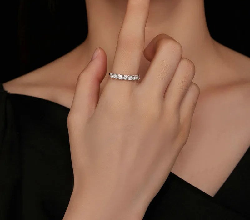 925 Sterling Silver Moissanite Ring - TEA LU SHOP