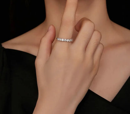 925 Sterling Silver Moissanite Ring - TEA LU SHOP