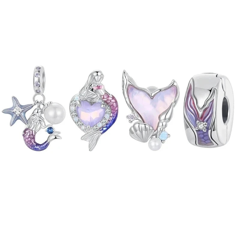 Dainty 925 Sterling Silver Dreamy Mermaid Charm