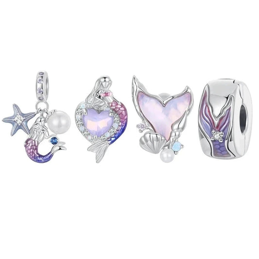 Dainty 925 Sterling Silver Dreamy Mermaid Charm