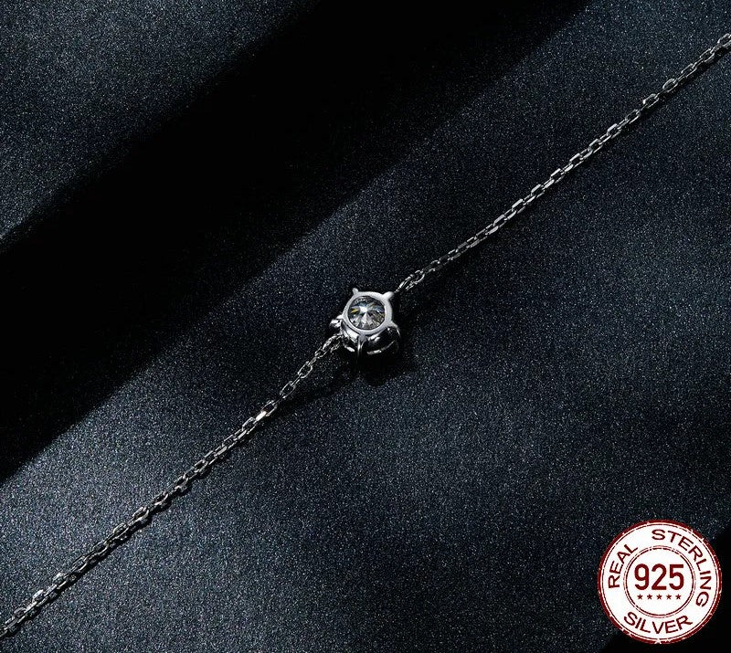 925 Sterling Silver Moissanite Bracelet - TEA LU SHOP