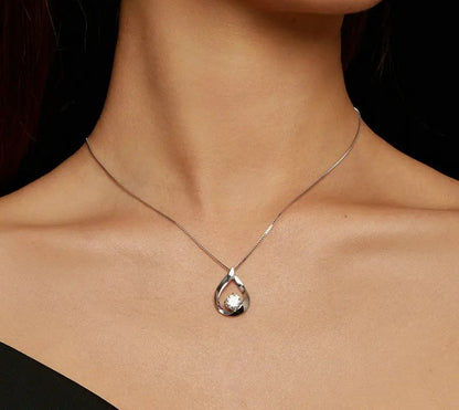 925 Sterling Silver Moissanite Waterdrop Necklace - TEA LU SHOP