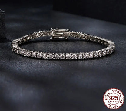 925 Sterling Silver Moissanite Tennis Bracelet - TEA LU SHOP