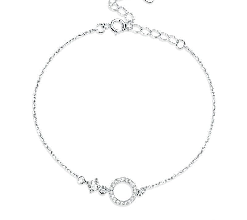 925 Sterling Silver Simple Ring Bracelet - TEA LU SHOP