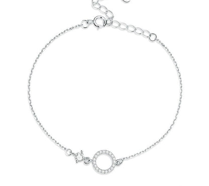 925 Sterling Silver Simple Ring Bracelet - TEA LU SHOP