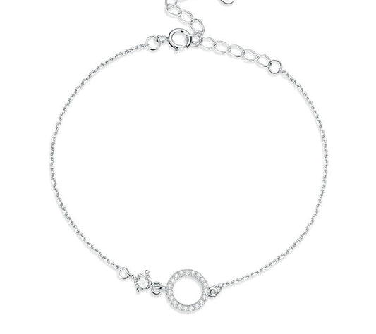 925 Sterling Silver Simple Ring Bracelet - TEA LU SHOP