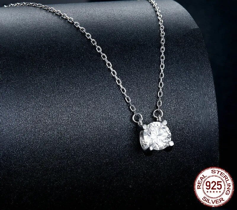 925 Sterling Silver Luxury Moissanite Necklace - TEA LU SHOP
