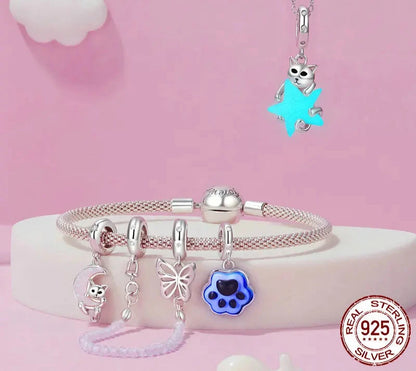 925 Sterling Silver Butterfly Safety Chain