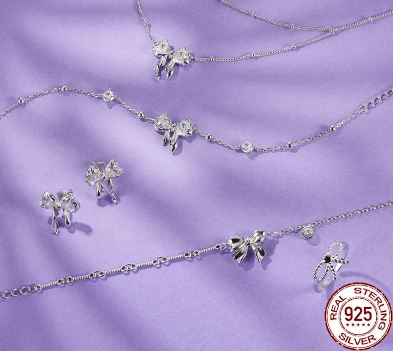 925 Sterling Silver Dazzling Bowknot Bracelet