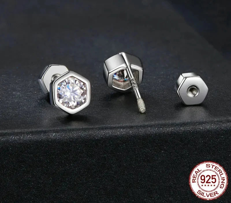 Classic Hexagonal Moissanite Earrings