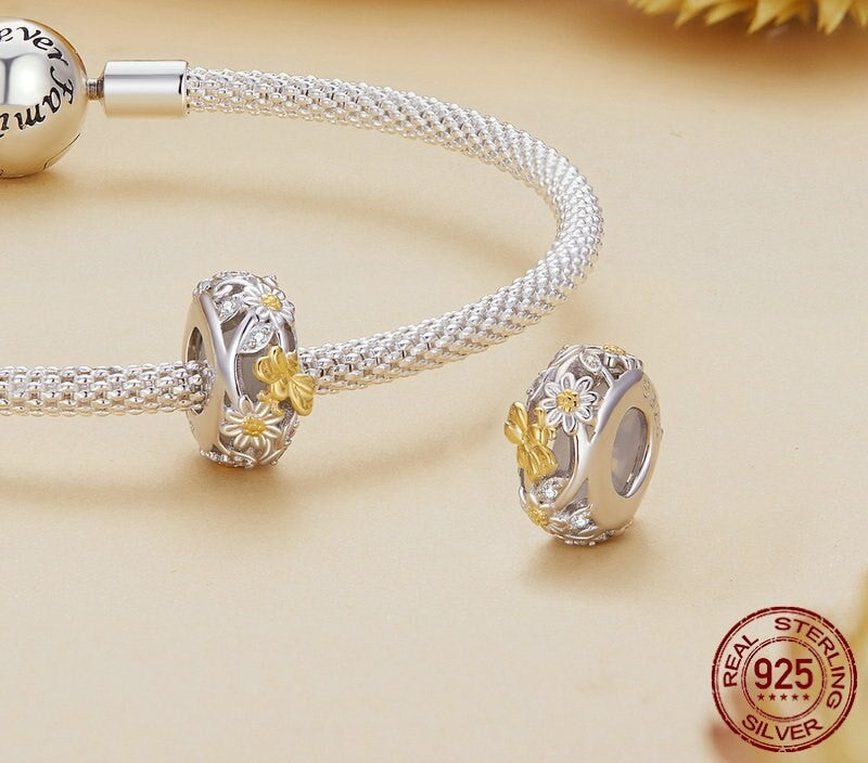 925 Sterling Silver Heart Sunflower Pendants - TEA LU SHOP