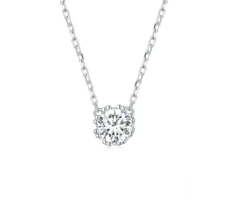 925 Sterling Silver Geometric Zircon Necklace - TEA LU SHOP