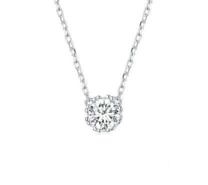 925 Sterling Silver Geometric Zircon Necklace - TEA LU SHOP