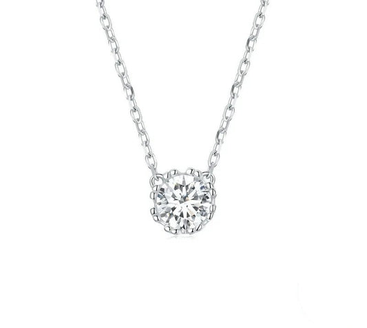 925 Sterling Silver Geometric Zircon Necklace - TEA LU SHOP