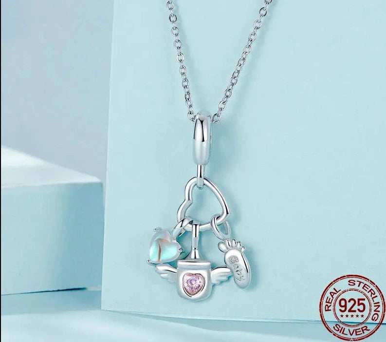Baby Bottle Set Pendant Dangle Charm