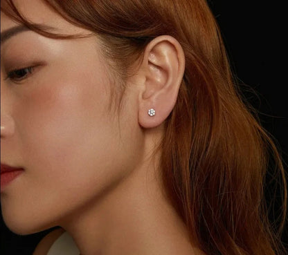 Classic Flower Moissanite Stud Earrings