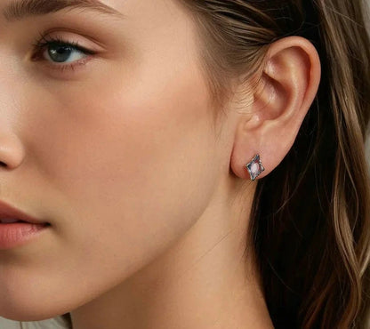 925 Sterling Silver Blue Starry Stud Earrings