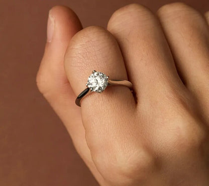 925 Sterling Silver Moissanite Ring - TEA LU SHOP