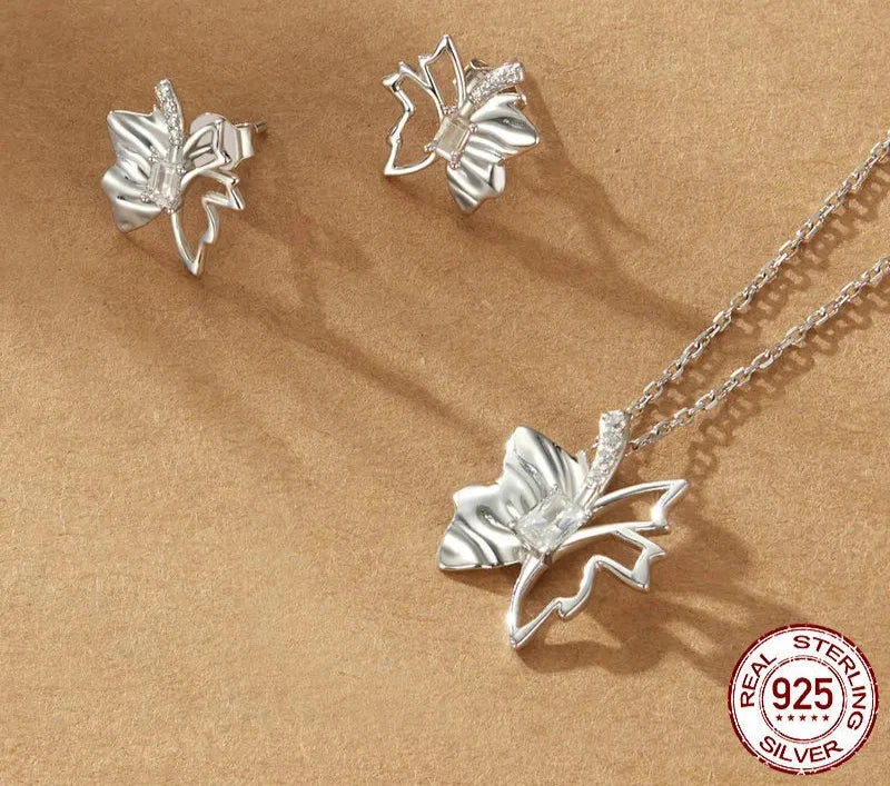 925 Sterling Silver Butterfly Stud Earrings