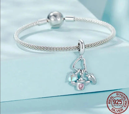 Baby Bottle Set Pendant Dangle Charm