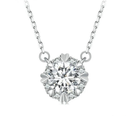 925 Sterling Silver Moissanite Necklace - TEA LU SHOP